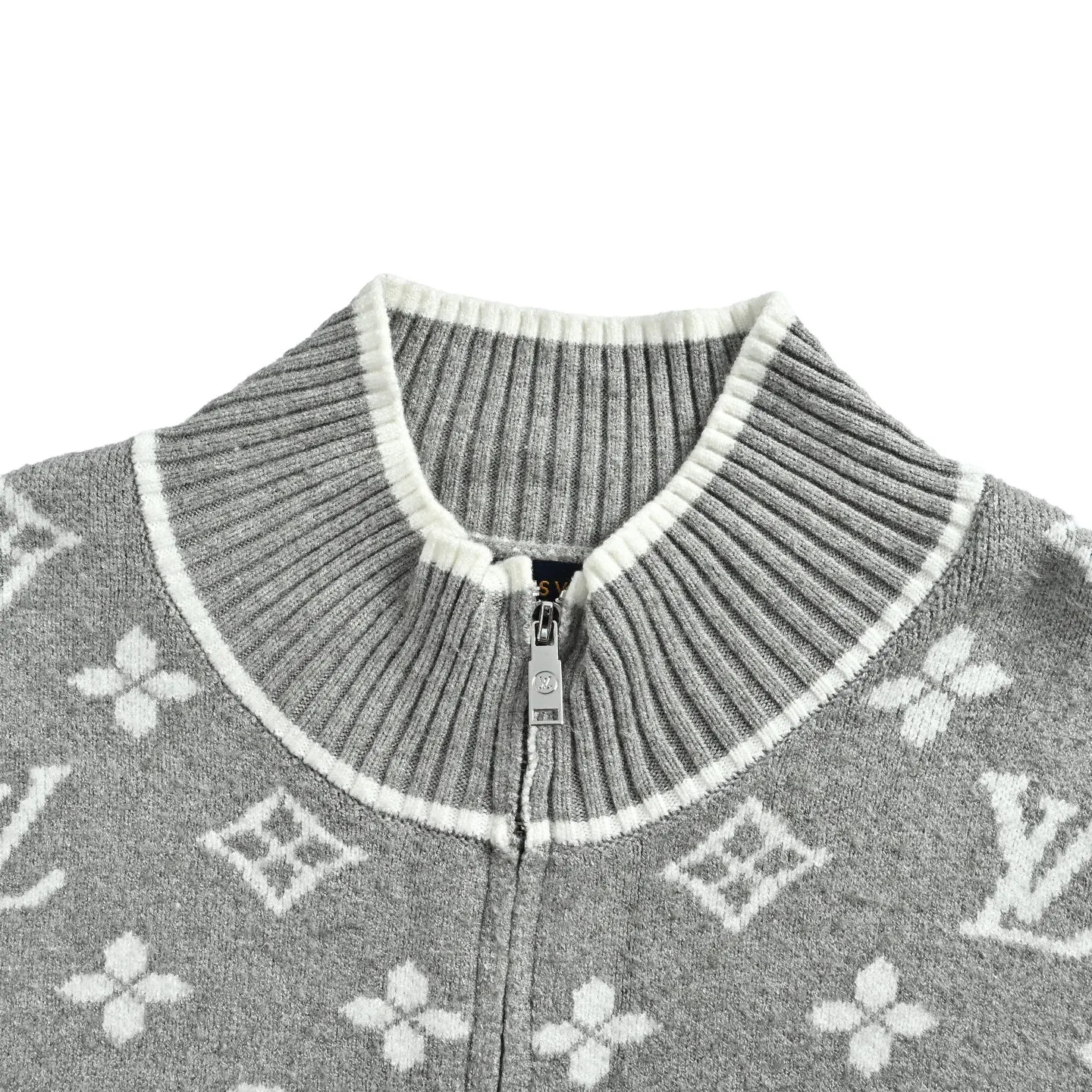 Louis Vuitton/Louis Vuitton all-over printed old flower logo jacquard zipper sweater jacket